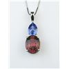 18CAI-29 PINK TOURMALINE  TANZANITE PENDANT
