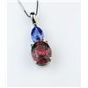 Image 2 : 18CAI-29 PINK TOURMALINE  TANZANITE PENDANT