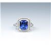 Image 2 : 18CAI-12 TANZANITE  DIAMOND RING