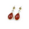 Image 2 : 18CAI-38 FIRE OPAL  DIAMOND EARRINGS