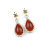 Image 3 : 18CAI-38 FIRE OPAL  DIAMOND EARRINGS