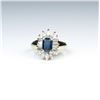 Image 2 : 18CAI-40 BLUE SAPPHIRE  DIAMOND RING