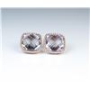 Image 1 : 18CAI-53 PINK AMETHYST  DIAMOND EARRINGS