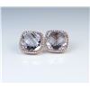 Image 2 : 18CAI-53 PINK AMETHYST  DIAMOND EARRINGS