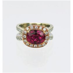 18CAI-11 RUBELLITE  DIAMOND RING