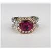 Image 3 : 18CAI-11 RUBELLITE  DIAMOND RING