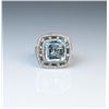 Image 1 : 18CAI-6 AQUAMARINE  DIAMOND RING