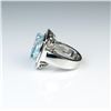 Image 3 : 18CAI-6 AQUAMARINE  DIAMOND RING