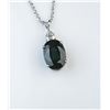 Image 2 : 18CAI-9 GREEN SAPPHIRE  DIAMOND PENDANT