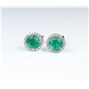 Image 1 : 18CAI-67 EMERALD  DIAMOND EARRINGS