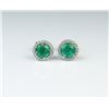 Image 2 : 18CAI-67 EMERALD  DIAMOND EARRINGS