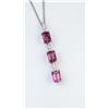 Image 3 : 18CAI-70 PINK TOURMALINE  DIAMOND PENDANT