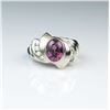 Image 1 : 18CAI-72 PURPLE GARNET  DIAMOND RING