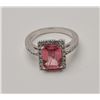 Image 4 : 18RPS-30 PINK TOURMALINE  DIAMOND RING