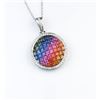 Image 1 : 18CAI-49 MULTI-COLORED SAPPHIRE  DIAMOND PENDANT