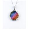 Image 2 : 18CAI-49 MULTI-COLORED SAPPHIRE  DIAMOND PENDANT