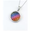 Image 3 : 18CAI-49 MULTI-COLORED SAPPHIRE  DIAMOND PENDANT