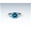 Image 1 : 18CAI-61 BLUE ZIRCON  DIAMOND RING
