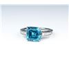 Image 2 : 18CAI-61 BLUE ZIRCON  DIAMOND RING