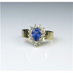 18CAI-73 TANZANITE  DIAMOND RING