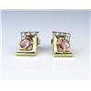 Image 1 : 18CAI-74 PINK TOURMALINE  DIAMOND EARRINGS