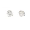 Image 1 : EARRINGS: [1] 14KWG pair earring studs, post screw backs, each set w/ 1 rbc dia,1.00 cts., 2.00 cts.