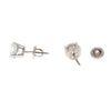 Image 2 : EARRINGS: [1] 14KWG pair earring studs, post screw backs, each set w/ 1 rbc dia,1.00 cts., 2.00 cts.