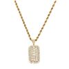 Image 1 : PENDANT & CHAIN: (1) 14KYWG Dog Tag pendant 24.8mm x 44.4mm, 83 diamonds, 8.10 cts. TWA, I1/I. (1) 1
