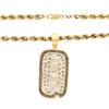 Image 2 : PENDANT & CHAIN: (1) 14KYWG Dog Tag pendant 24.8mm x 44.4mm, 83 diamonds, 8.10 cts. TWA, I1/I. (1) 1