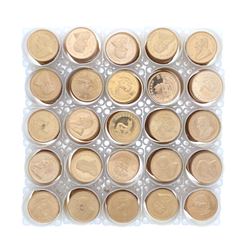 BULLION: [500] South African Krugerrand gold coins, Contain 1 troy ounce gold each; Assorted date. *