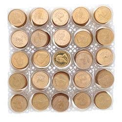 BULLION: [500] South African Krugerrand gold coins, Contain 1 troy ounce gold each; Assorted date. *