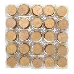 BULLION: [500] South African Krugerrand gold coins, Contain 1 troy ounce gold each; Assorted date. *