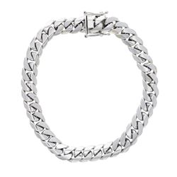 NECKLACE: [1] 10kt white gold Cuban link necklace; 0.5’’ wide; 16’’ long; 271.9 grams