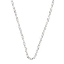 NECKLACE:  [1] 14 karat white gold necklace bezel set with 145 round diamonds, approx. 36.25 carats 