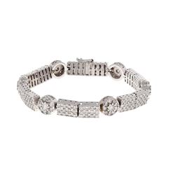 BRACELET: [1] 10k white gold bracelet, 7.50 inches long; (204) round brilliant cut diamonds, 2.0mm-3