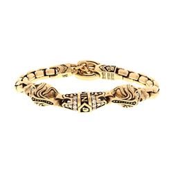 BRACELET: [1] 14kt yellow gold NightRider Royal Mortem diamond bracelet; from NightRider jewelry Jaw
