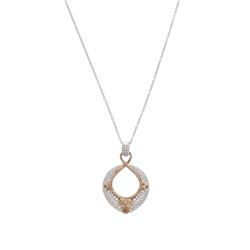 CHAIN: (1) Kwiat 18KWG chain w/extender, 18 inch. (1) Kwiat 18KWRG pendant w/208 white and champagne