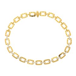 NECKLACE: (1) 18KWYG Roberto Coin necklace, 18 inch,13.0mm width, hidden clasp double button release