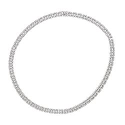 NECKLACE: (1) 18KWG Roberto Coin necklace, hidden clasp, set w/round brilliant, princess cut diamond