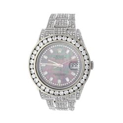 WATCH: [1] Stainless steel Rolex Oyster Perpetual DateJust II wristwatch set with aftermarket diamon