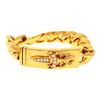 Image 1 : BRACELET: [1] 22kt yellow gold "Chrome Hearts 1995" curb link ID type bracelet; raised dagger set wi