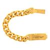 Image 3 : BRACELET: [1] 22kt yellow gold "Chrome Hearts 1995" curb link ID type bracelet; raised dagger set wi