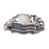 Image 1 : BRACELET: [1] Sterling silver Chrome Hearts curb link "Flag" bracelet set with round brilliant cut d