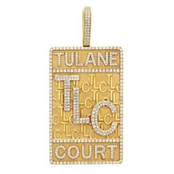 PENDANT: [1] Men's 9ky (tested) pendant; (437) rb diamonds, 1.6-2.2mm=est. 12.23cttw, Good/I-J/SI2-I