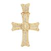 Image 1 : PENDANT: [1] Men's 18ky (tested) cross pendant; (177) rb diamonds, 1.8-4.0mm=est. 5.40cttw, Good/H-I