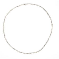 NECKLACE: [1] Men's 10kw (tested) necklace; (124) rb diamonds, 4.3-4.4mm=est. 37.38cttw, Good/I-J/I1