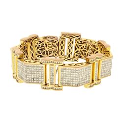 BRACELET: [1] Men's 14ky (tested) bracelet; (774) prn diamonds, 1.5-1.9mm =est. 32.90cttw, Good/I-J/