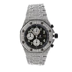 WATCH: [1] Men's stainless steel Audemars Piguet Royal Oak Offshore chronograph watch; (834) rb diam