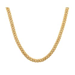 NECKLACE: Men's 10ky (stamped) curb necklace; 32inches long, 8.79mm wide, box clasp, 2 safeties; 149