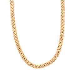 CHAIN: [1] 18kr stamped Cuban link chain, 20 inches long, 8.05mm wide; 120.2 grams.